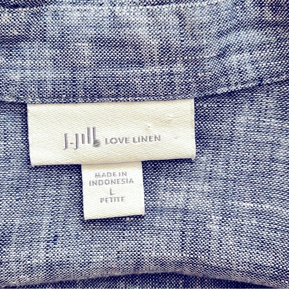 J. Jill Love Linen Long Sleeve Chambray Tunic Top - Picture 3 of 9